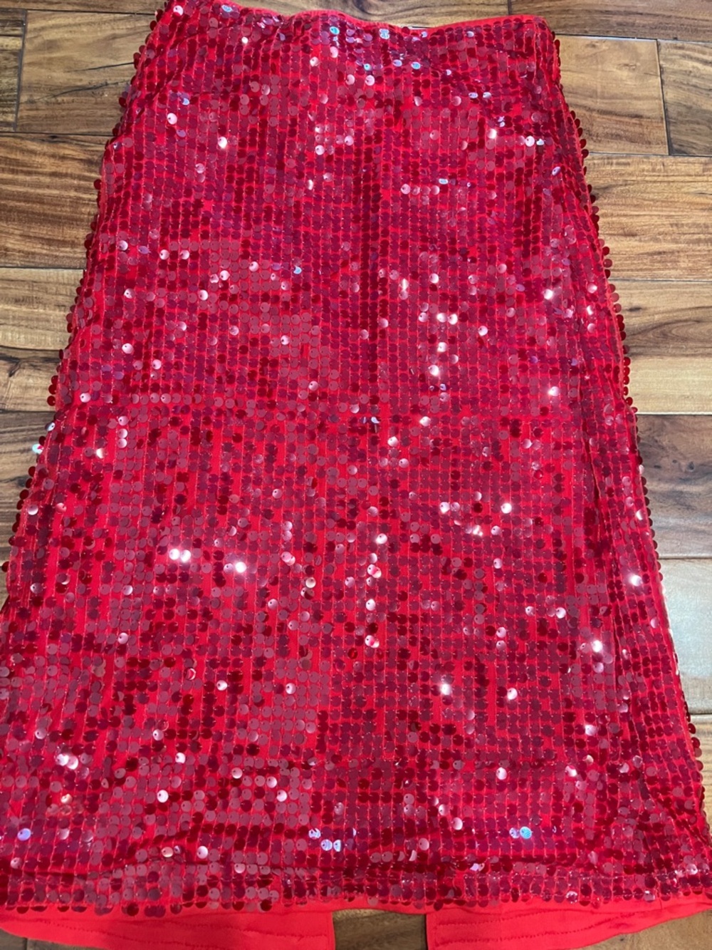 Red Sequin Pencil Skirt - Women